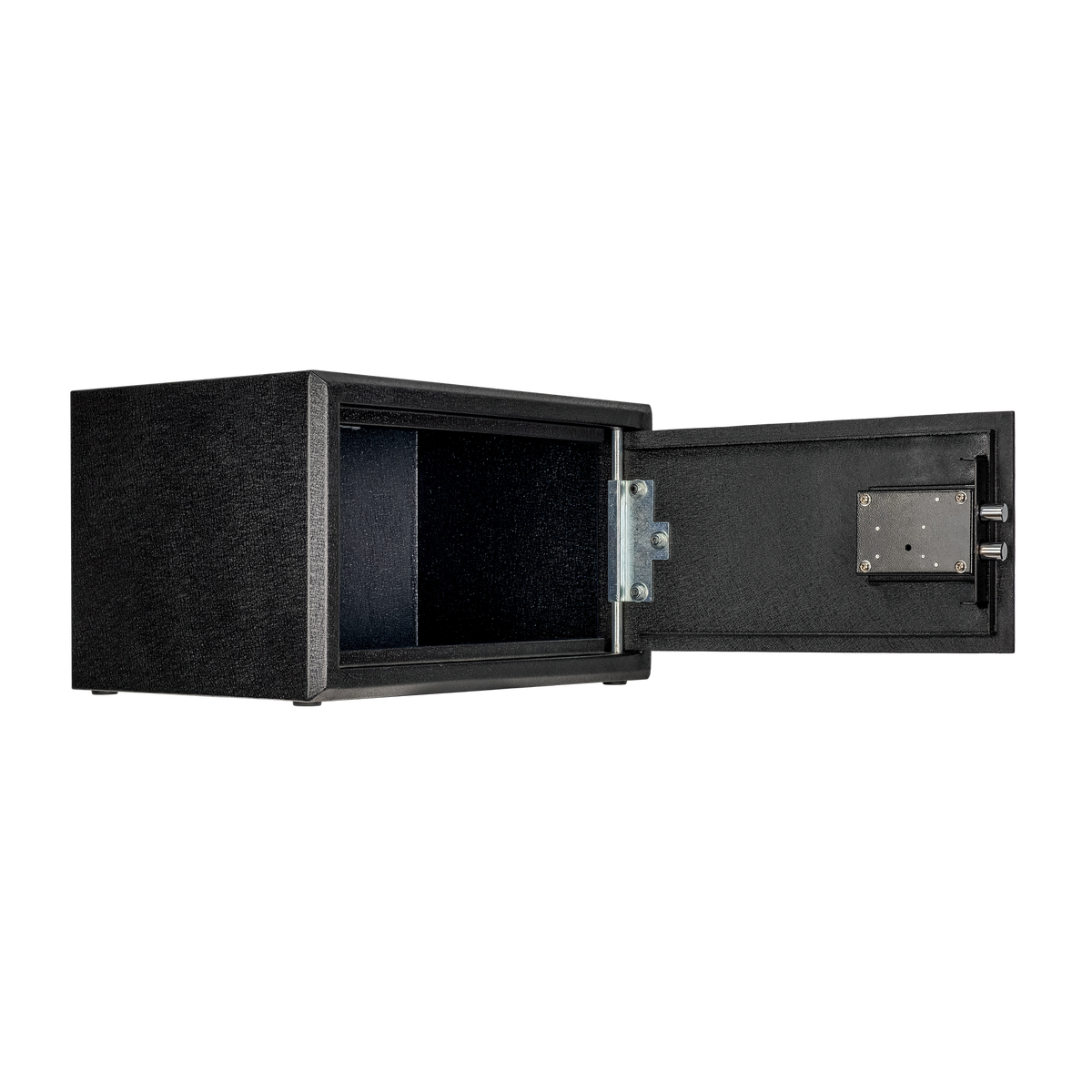 Spika S3A large ammo safe addition open at an angle showing the door lock mechanism