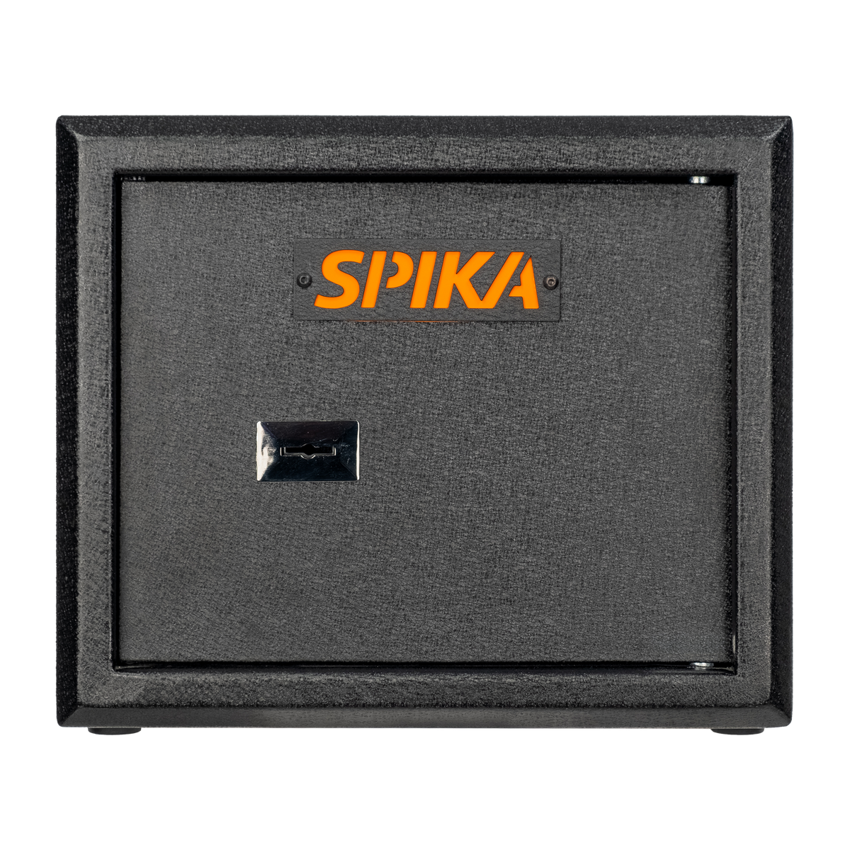 Spika S2A medium ammo safe addition front view with key lock and orange Spika logo