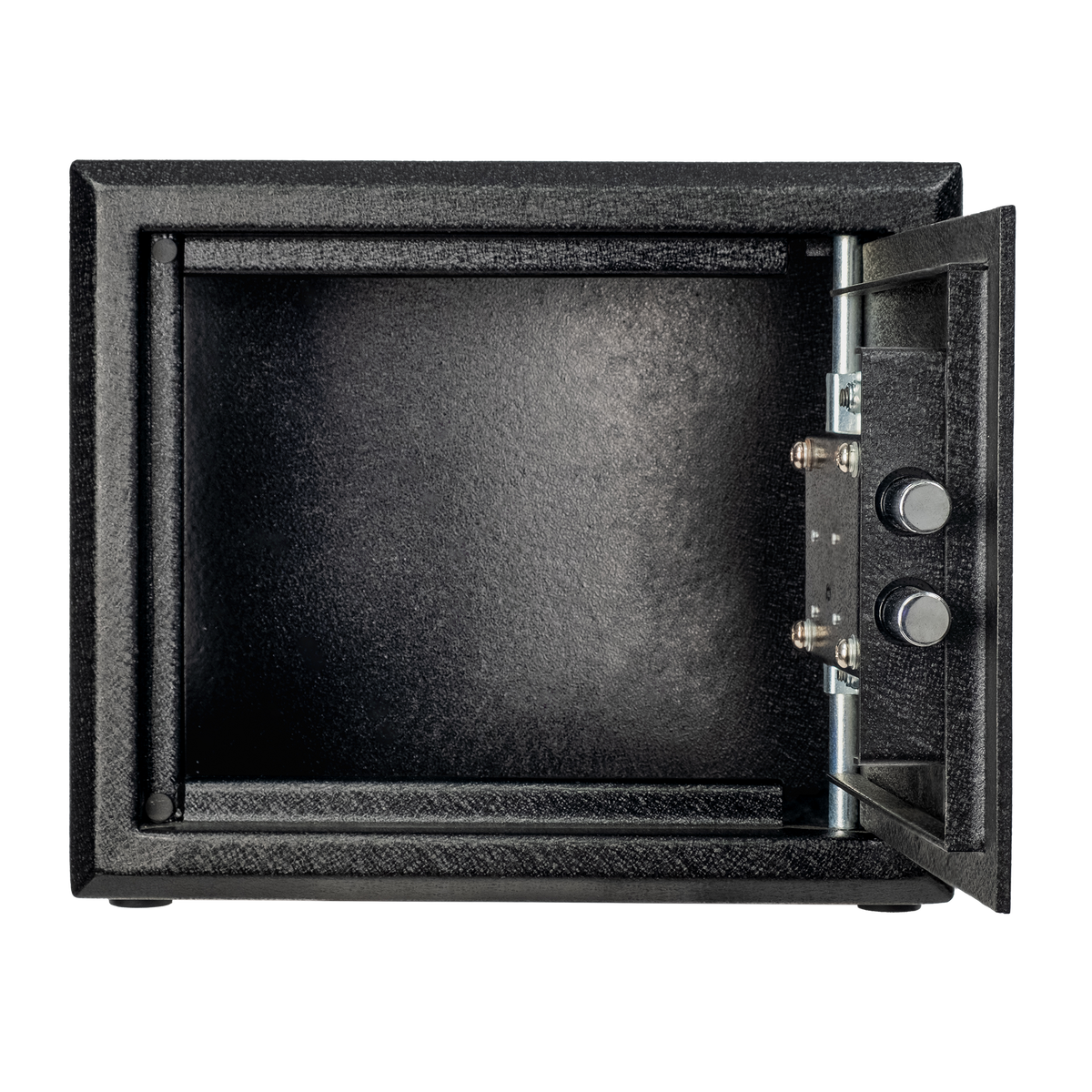 Spika S2A medium ammo safe addition with door open showing empty interior and locking bolts