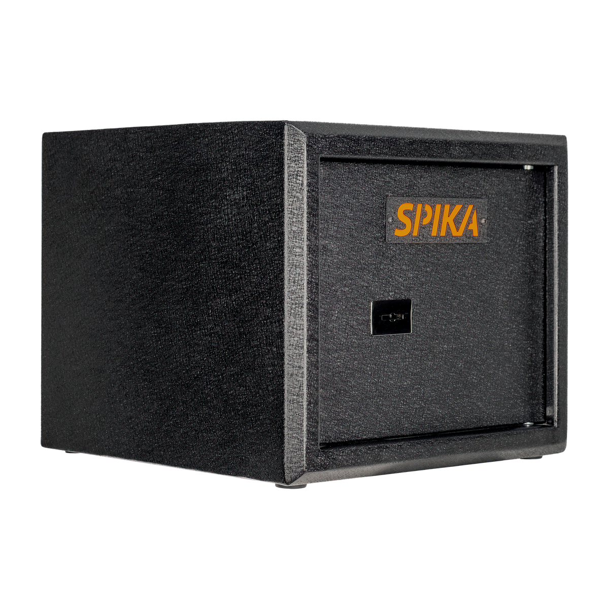 Spika S2A medium ammo safe addition, angled side view showing textured black finish