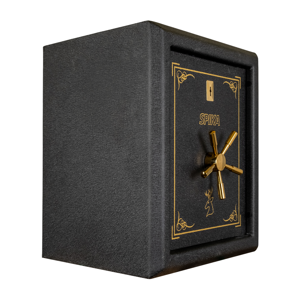 Spika SPP1-W premium handgun key safe, angled view from the right showing the side panel