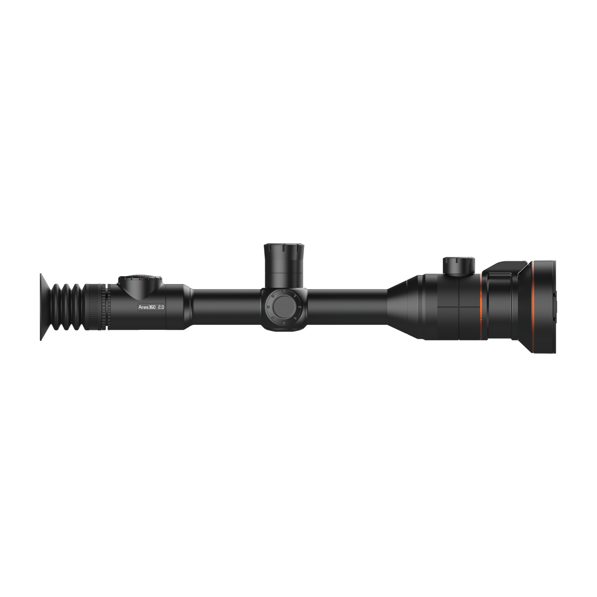 ThermTec Ares 360 2.0 thermal tube scope in black, left side profile view