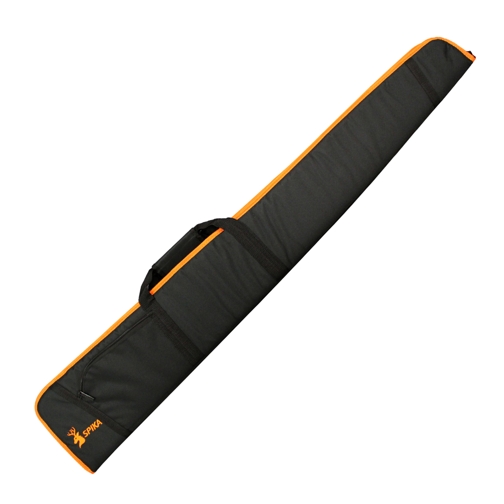 Spika 52in shotgun bag in black with orange trim and carry handle