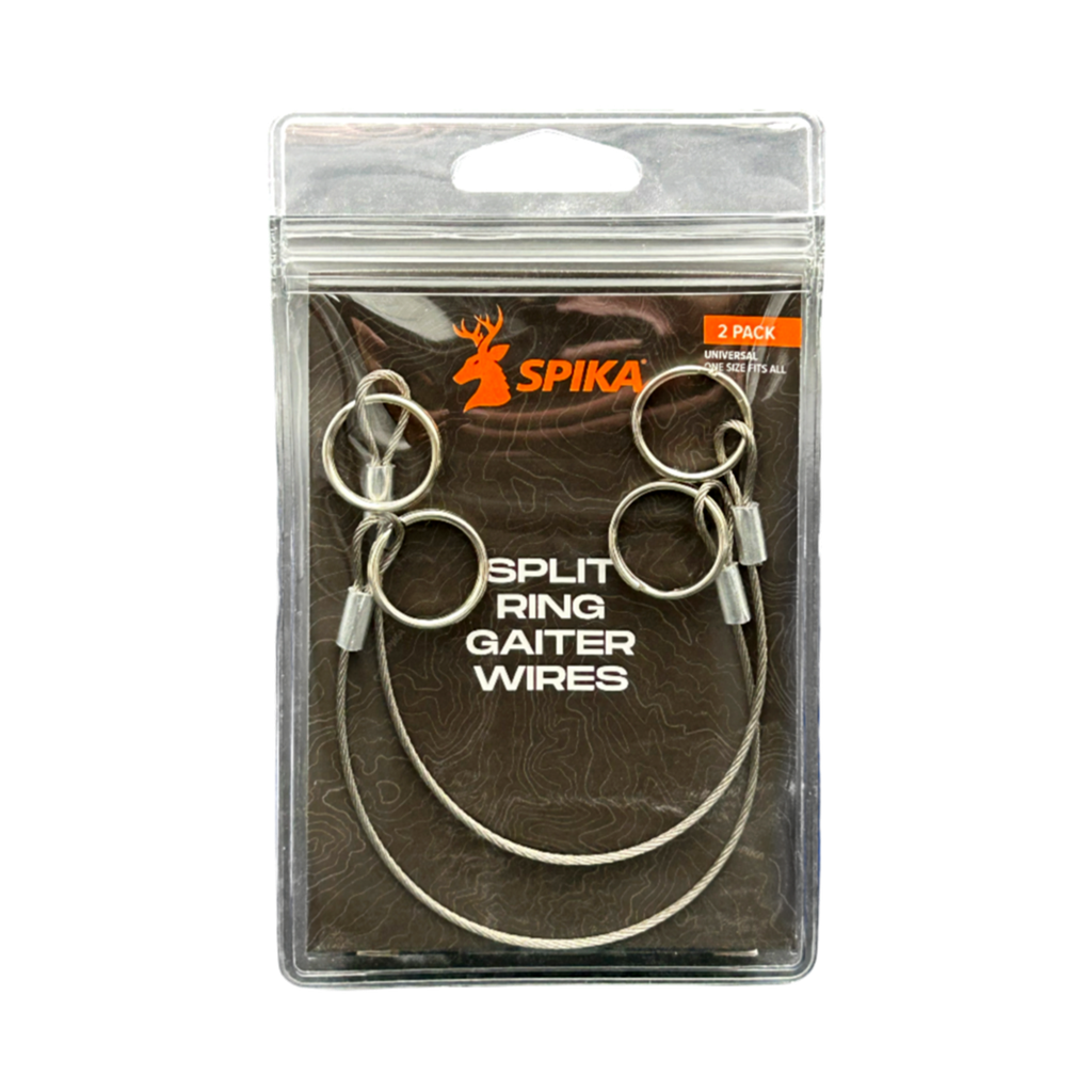 Spika universal split ring gaiter wires 2 pack in retail packaging, front view