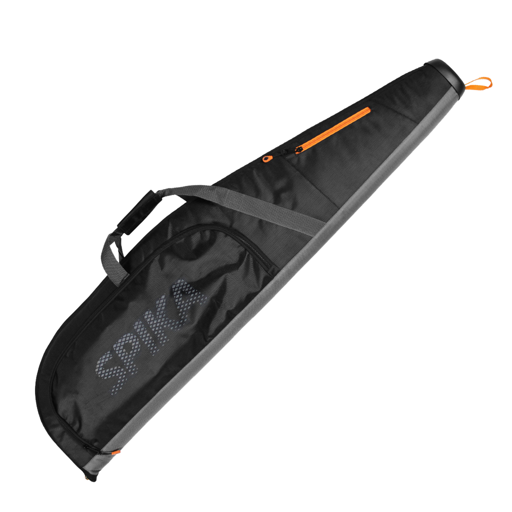 Spika deluxe 49in gun bag in grey and black with orange zip and carry strap