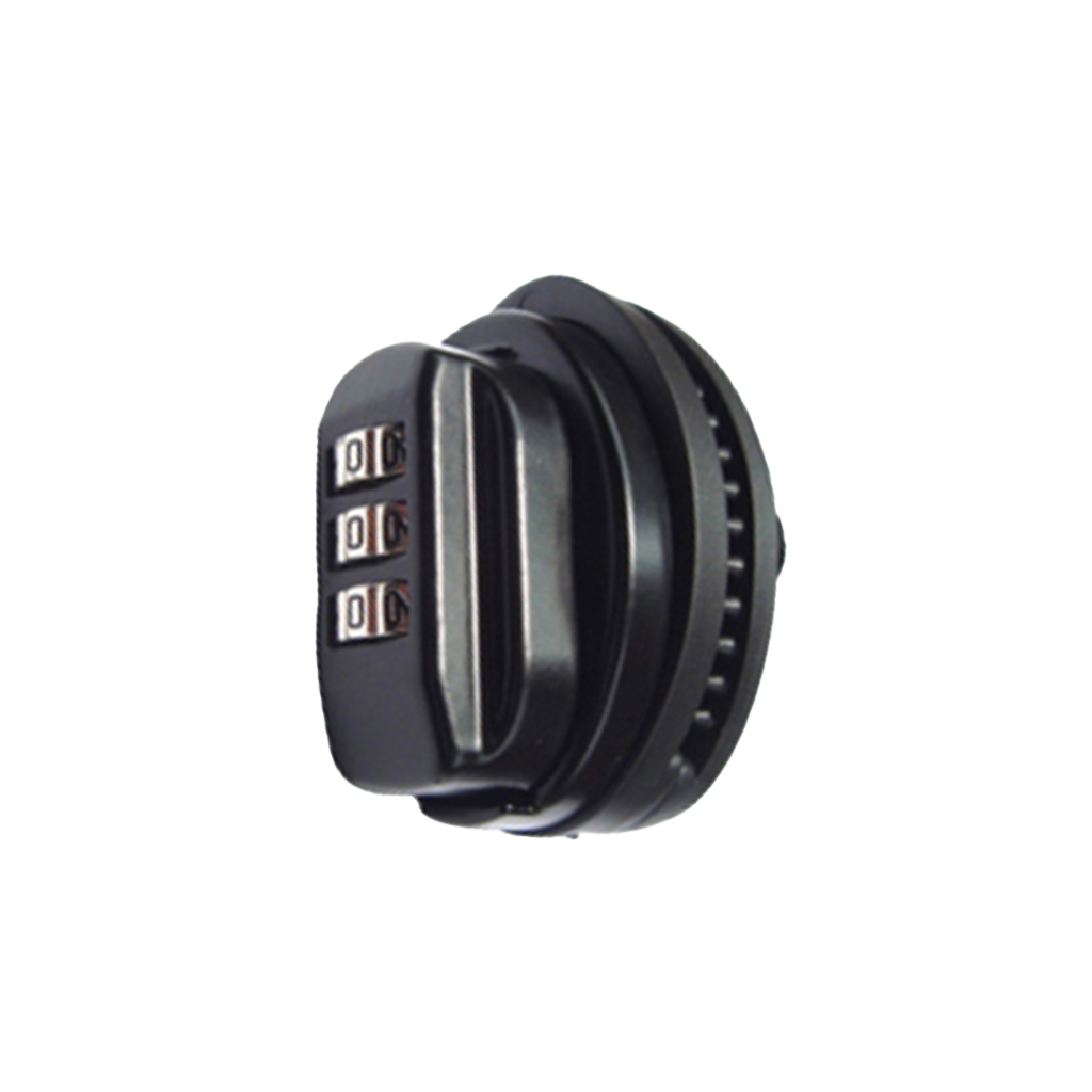 Spika combination trigger lock in black with three-digit number dial, angled front view