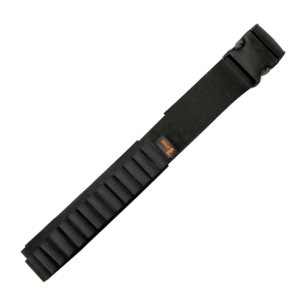 Spika rifle ammo belt in black webbing with cartridge loops and quick-release buckle