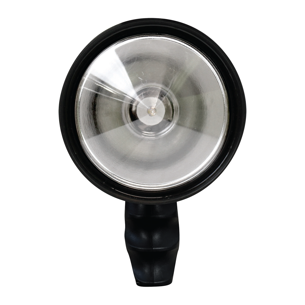 Spika Trigger Light 1200 lumen spotlight, front view of the lens and reflector with grip below