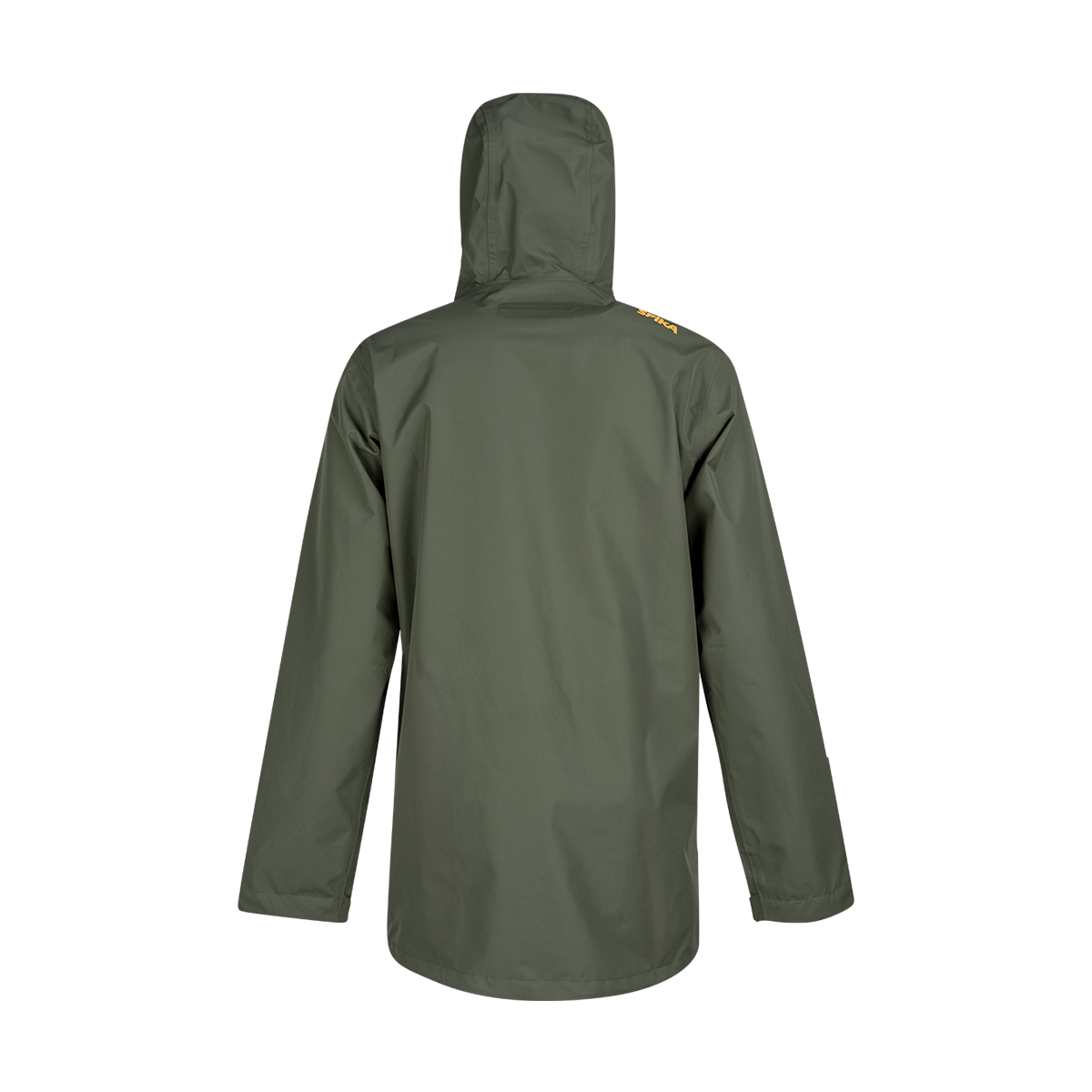 Spika Scout men's hunting jacket in Olive, back view with hood