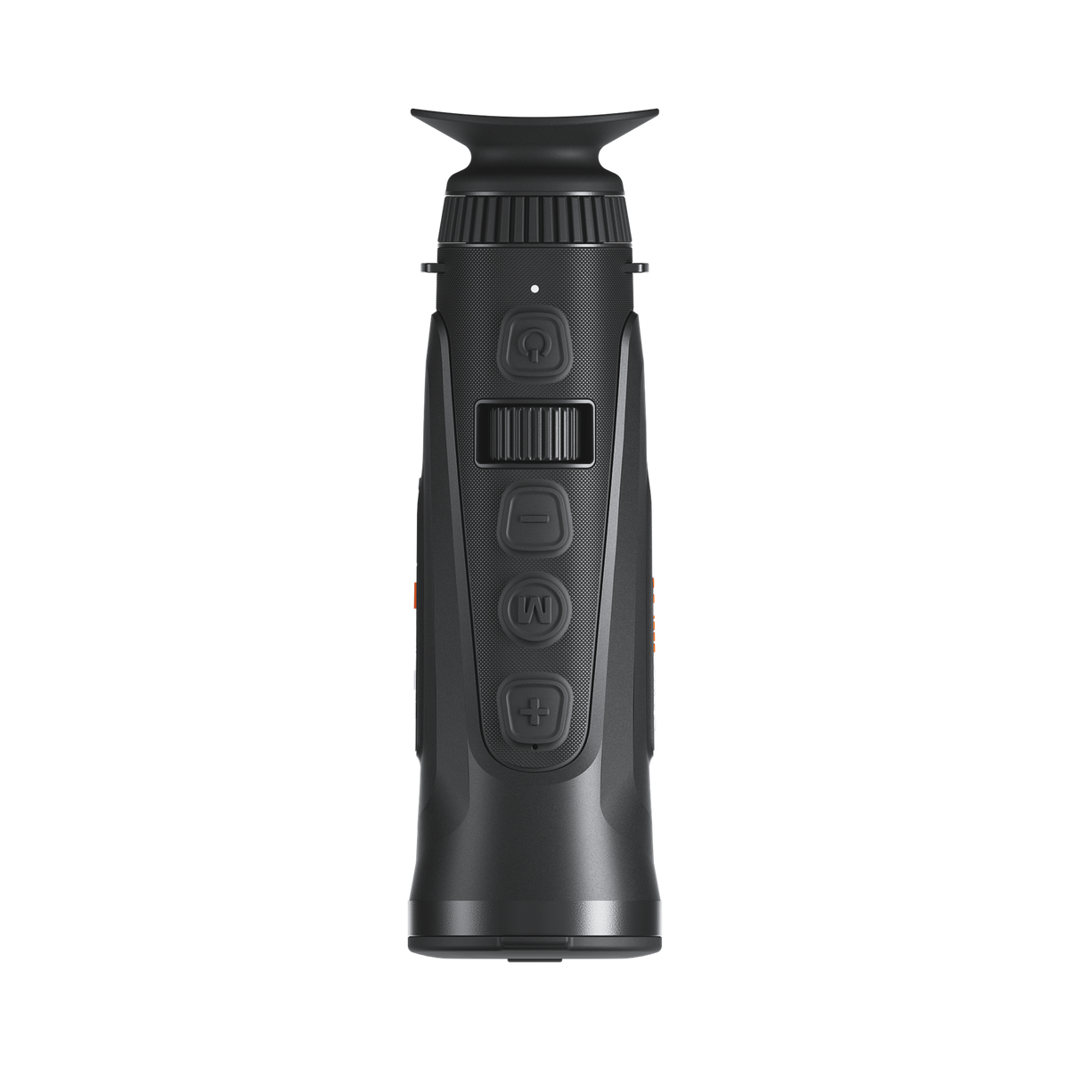 ThermTec Cyclops 335L 3.0 thermal monocular, top-down view of control buttons, dial and eyecup