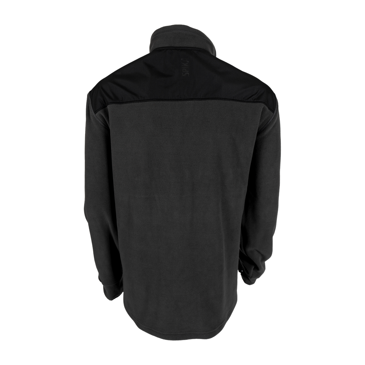 Spika Perisher men's fleece half-zip in Slate, back view with black shoulder panel
