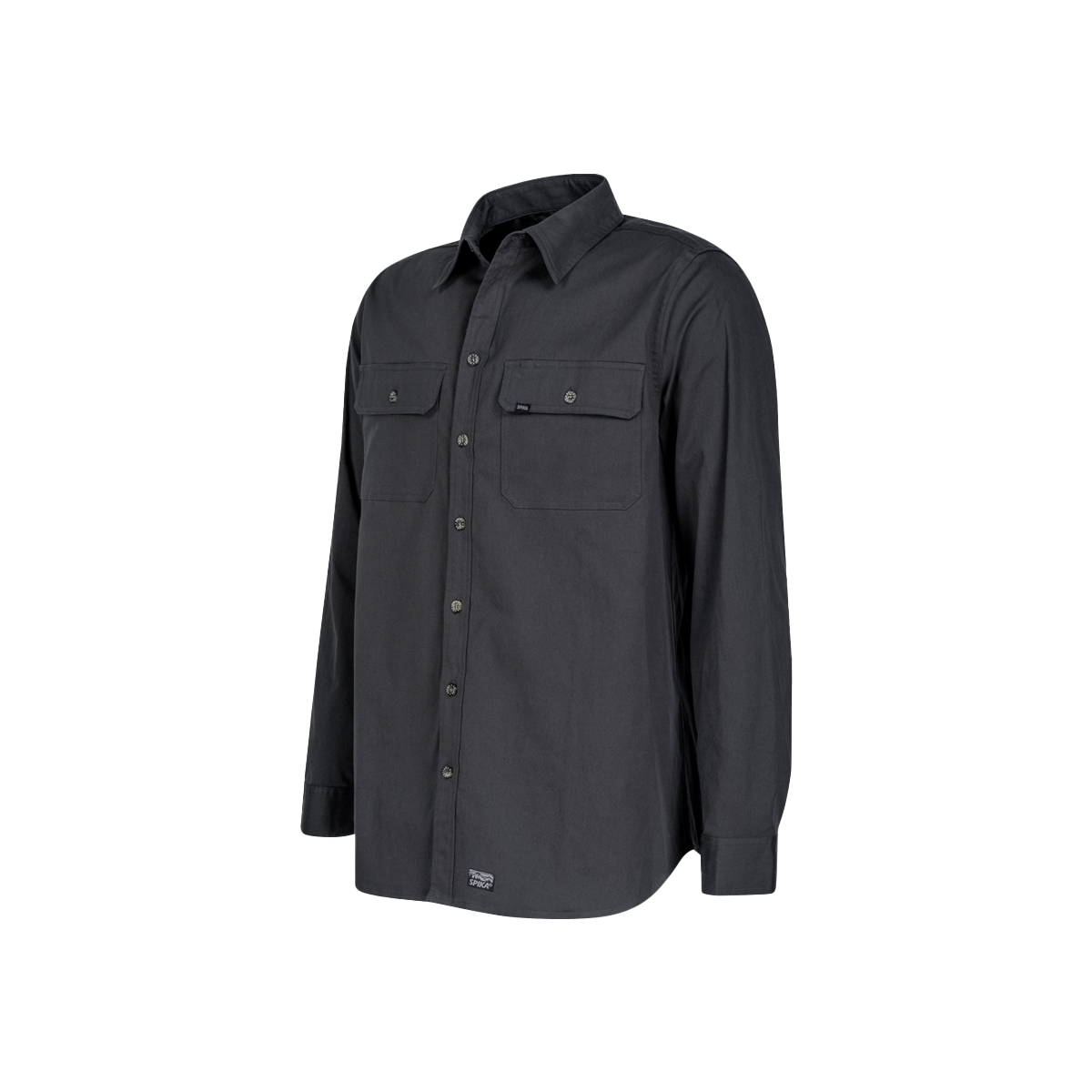 Spika GO Work men's long sleeve shirt in Ink, three-quarter view of front and sleeve