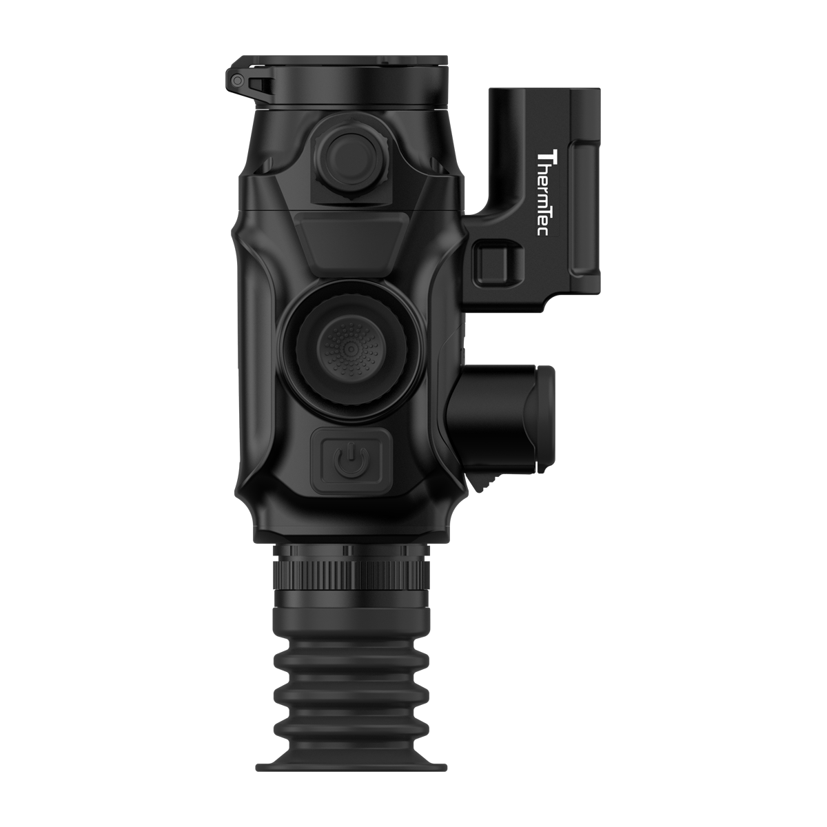 ThermTec Vidar-LRF 335L 2.0 thermal compact scope, top-down view of controls, eyepiece and rangefinder