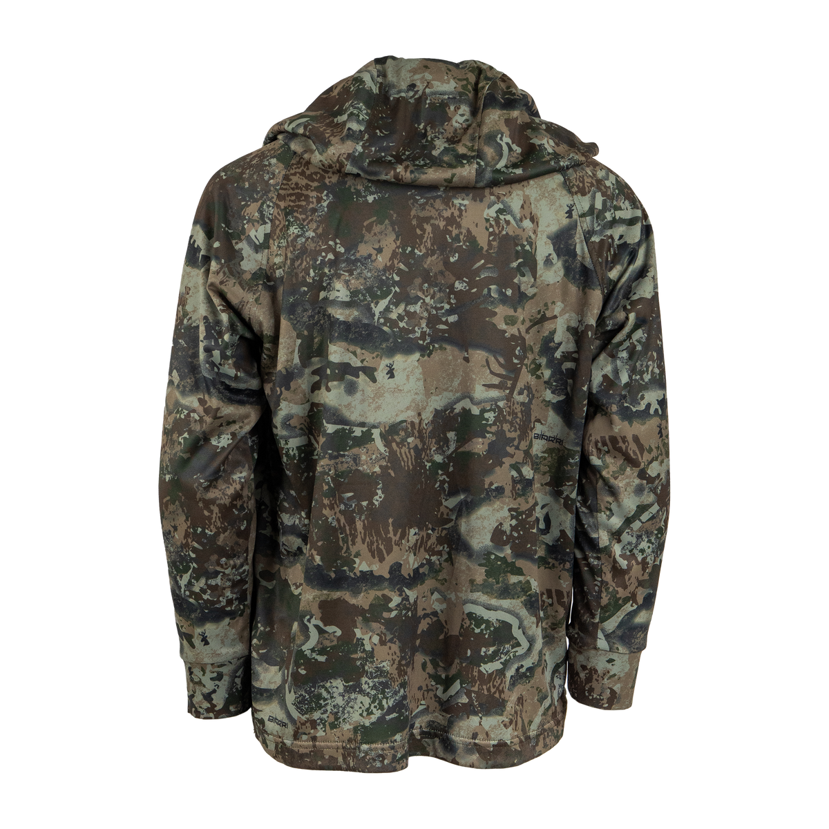 Spika Bandit youth Biarri Camo hoodie, back view showing the hood and full camo coverage