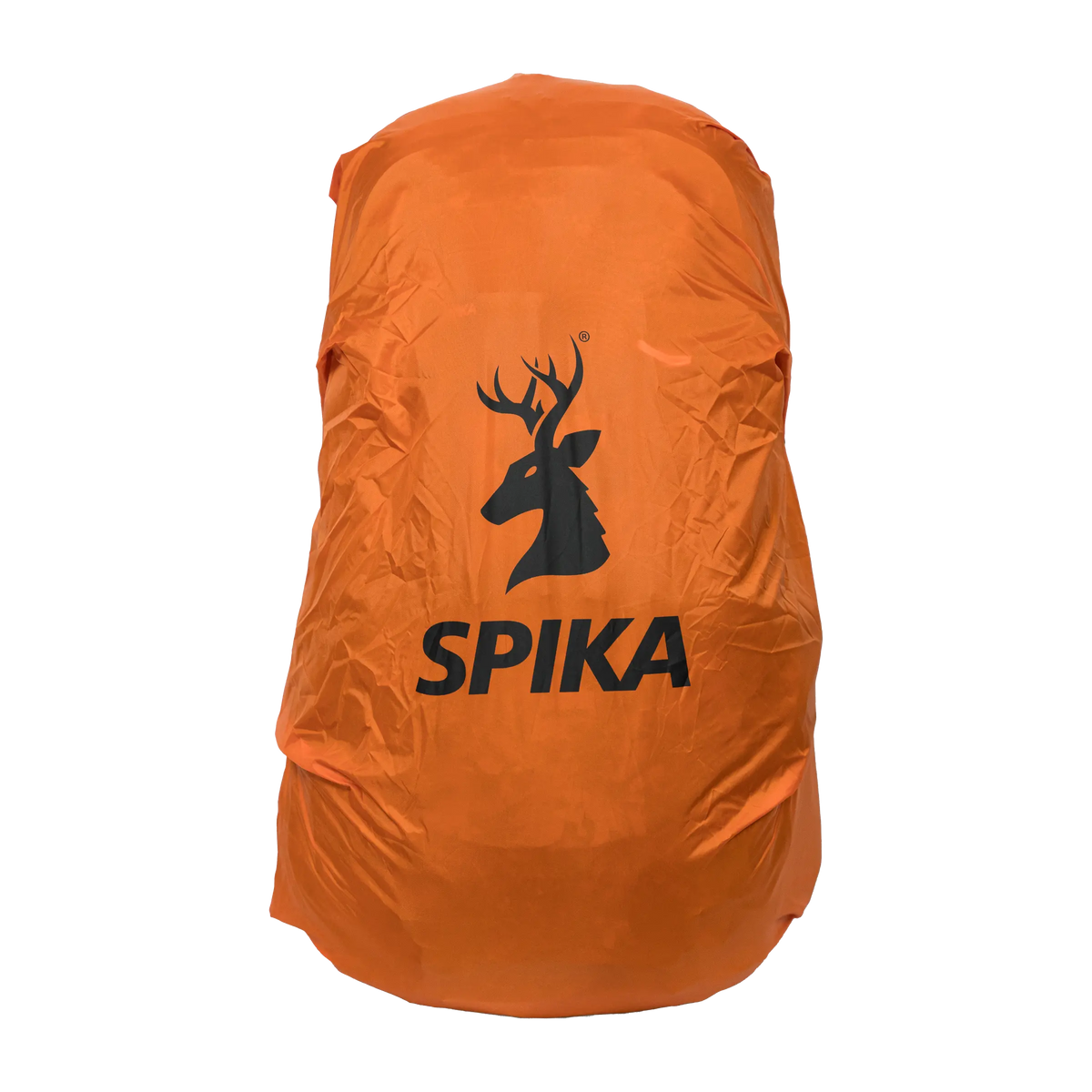 Spika Drover II Pro Pack 35L in Olive Summit option covered by the orange Spika stag logo rain cover