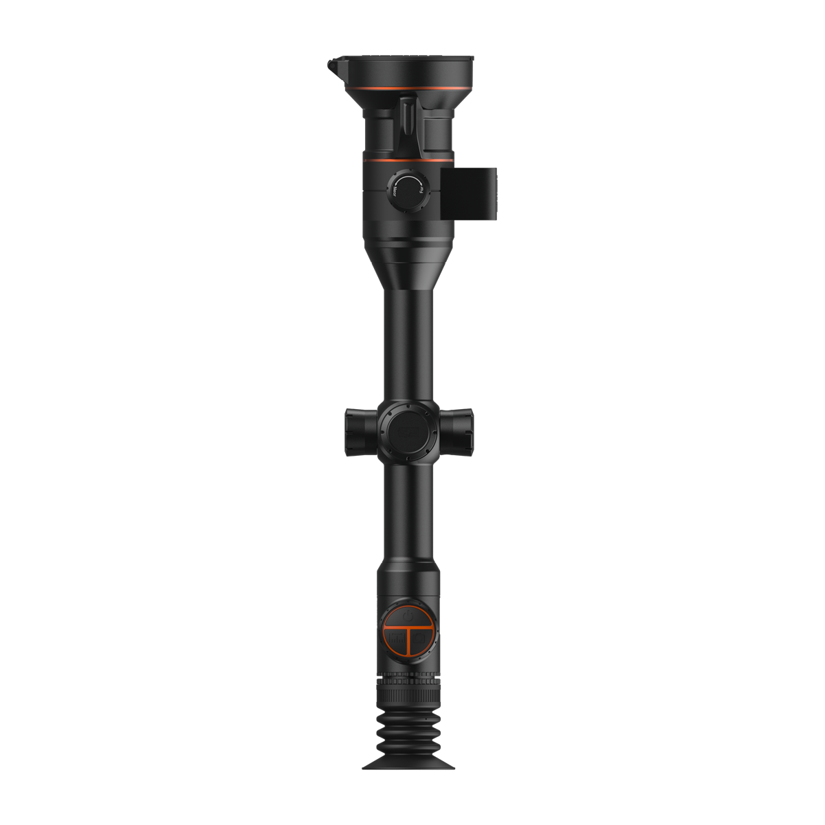 ThermTec Ares-LRF 360L 2.0 thermal tube scope, top-down view with rangefinder and turret controls