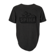 Spika Mountain men's burnout fleece t-shirt in Slate, back view with tonal mountain logo print