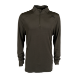 Spika Enduro men's athletic quarter-zip top in Olive Summit with raglan shoulders, front view