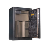 Spika SFB2 extra large fire resistant safe open showing barrel rests and door organiser