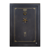 Spika SCH2 extra large 33-gun safe front view with digital keypad and brass spoke handle