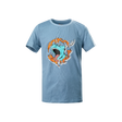 Spika GO Rogue kids' T-shirt in blue, front view with bellowing stag cartoon SPIKA graphic