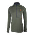 Spika Gridfleece women's half-zip top in Olive, front view with grid fleece texture and chest zip
