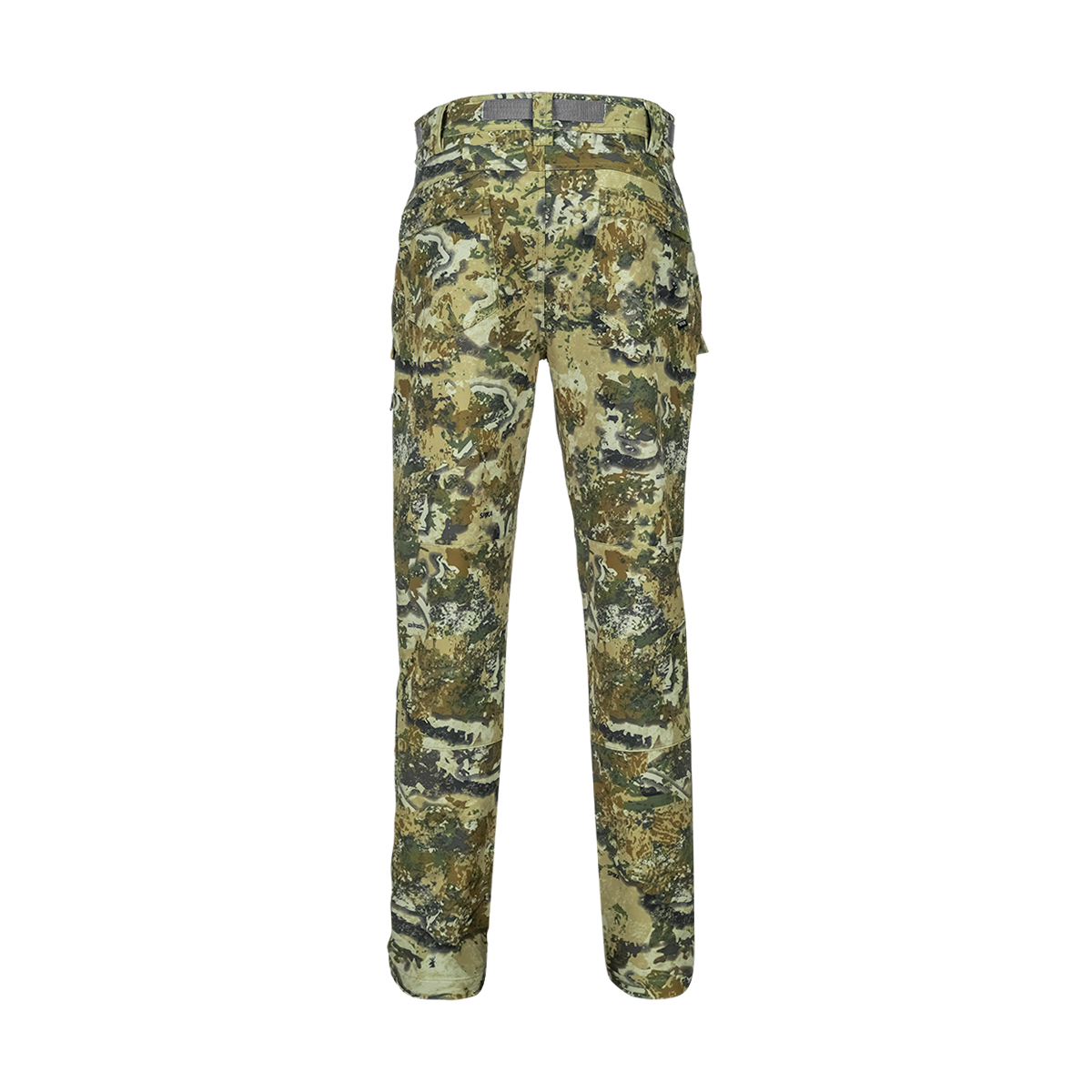 Spika Recon women's hunting pants in Biarri Camo, back view showing rear pockets