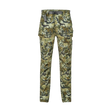 Spika Recon women's hunting pants in Biarri Camo, front view with webbing belt and cargo pockets