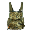 Spika Drover II bino pack in Biarri Camo, front view with flap lid and zipped front pocket