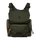 Spika Drover II bino pack in Olive Summit, front view with flap lid and zipped front pocket