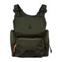 Spika Drover II bino pack in Olive Summit, front view with flap lid and zipped front pocket