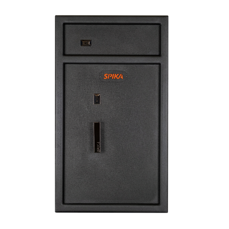 Spika S3H large pistol safe front view with top ammo compartment, key lock and handle