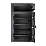 Spika S3H large pistol safe with doors open showing multiple interior shelves