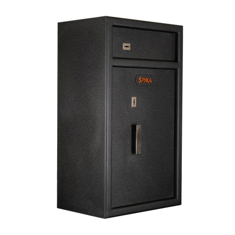 Spika S3H large pistol safe, angled view from the left showing the side panel