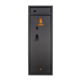 Spika S3CH large 12-gun safe front view with top ammo compartment, key lock and handle