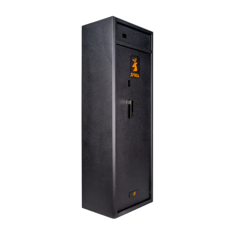Spika S3CH large 12-gun safe, angled view from the left showing the side panel