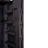 Close-up of the Spika S3CH gun safe door with barrel holders and locking bolts