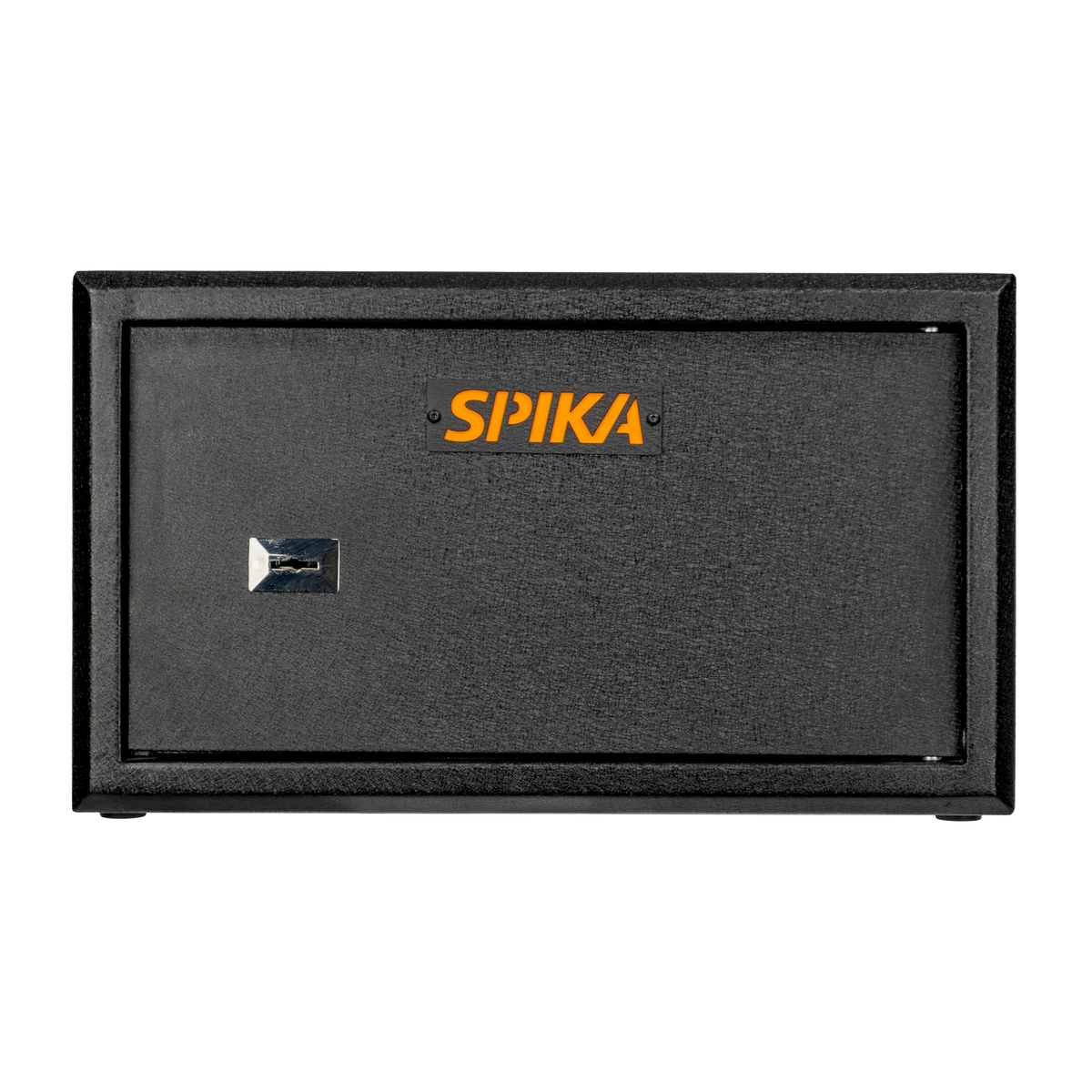 Spika S3A large ammo safe addition front view with key lock and orange Spika logo