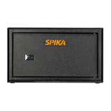 Spika S3A large ammo safe addition front view with key lock and orange Spika logo