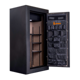 Spika SFB1 large fire resistant safe open showing interior shelving and organiser panel