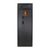 Spika S3 large 12-gun safe front view with top ammo compartment, key lock and handle