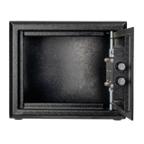 Spika S2A medium ammo safe addition with door open showing empty interior and locking bolts