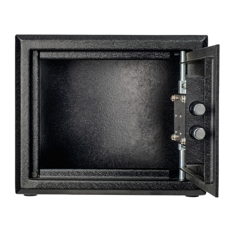 Spika S2A medium ammo safe addition with door open showing empty interior and locking bolts