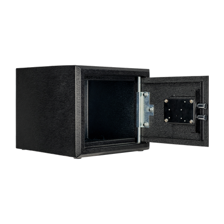 Spika S2A medium ammo safe addition open at an angle showing the door lock mechanism