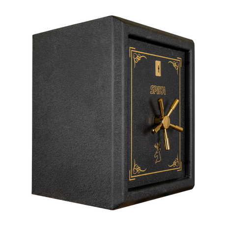 Spika SPP1-W premium handgun key safe, angled view from the right showing the side panel