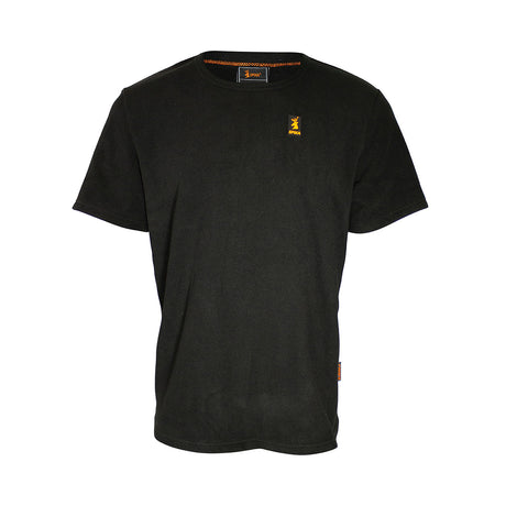Spika men's black crew neck t-shirt with small embroidered logo from the 5 Piece Box Pack