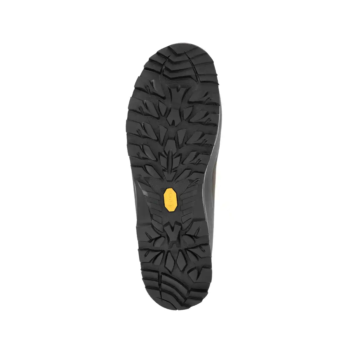 Zamberlan 960 Guide GTX RR WL men's hiking boot in dark brown, Vibram outsole tread pattern from below