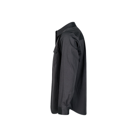 Spika GO Work men's long sleeve shirt in Ink, side profile view showing the chest pocket