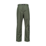 Spika Scout men's pull-on pants in Olive, back view with full-length side zips and Spika leg logo