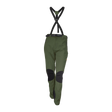 Spika Frontier men's hunting pants in Olive with braces, belt and black knee reinforcement, front
